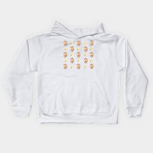 Monkey with bananas pattern Kids Hoodie